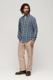 Superdry Blue Long Sleeve Cotton Lumberjack Shirt - Image 3 of 9
