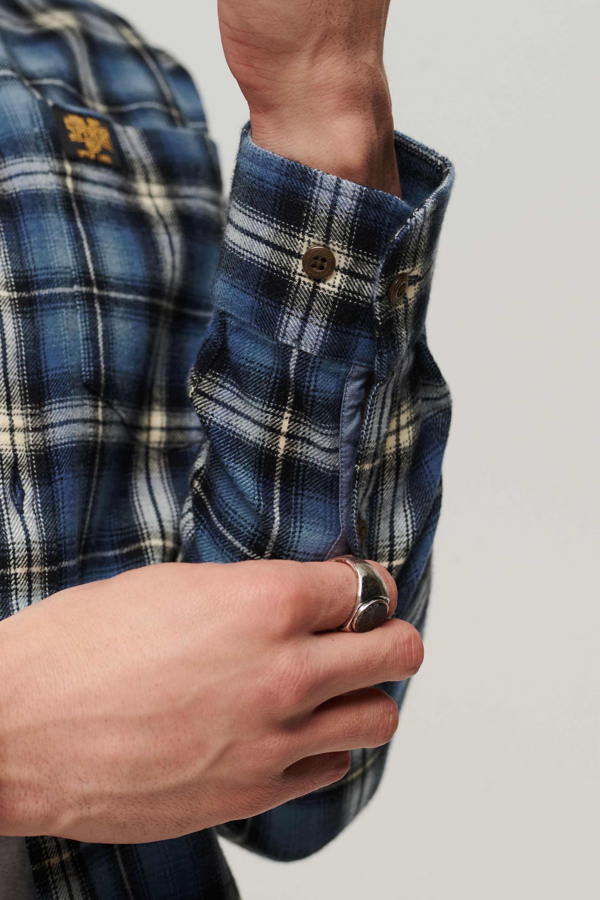 Superdry Blue Long Sleeve Cotton Lumberjack Shirt - Image 5 of 9