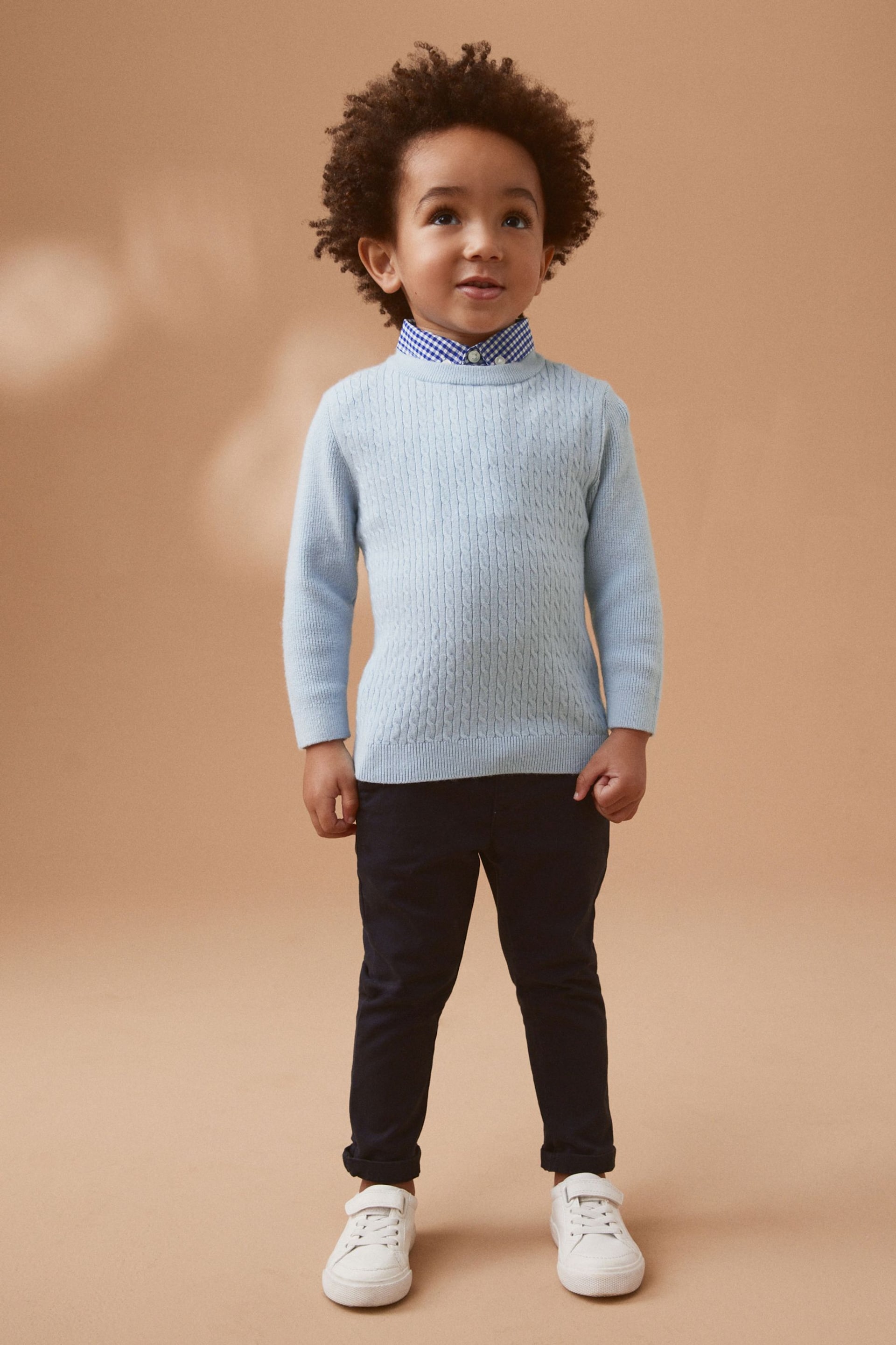 Blue Plain Mockshirt Jumper (3mths-7yrs) - Image 2 of 7