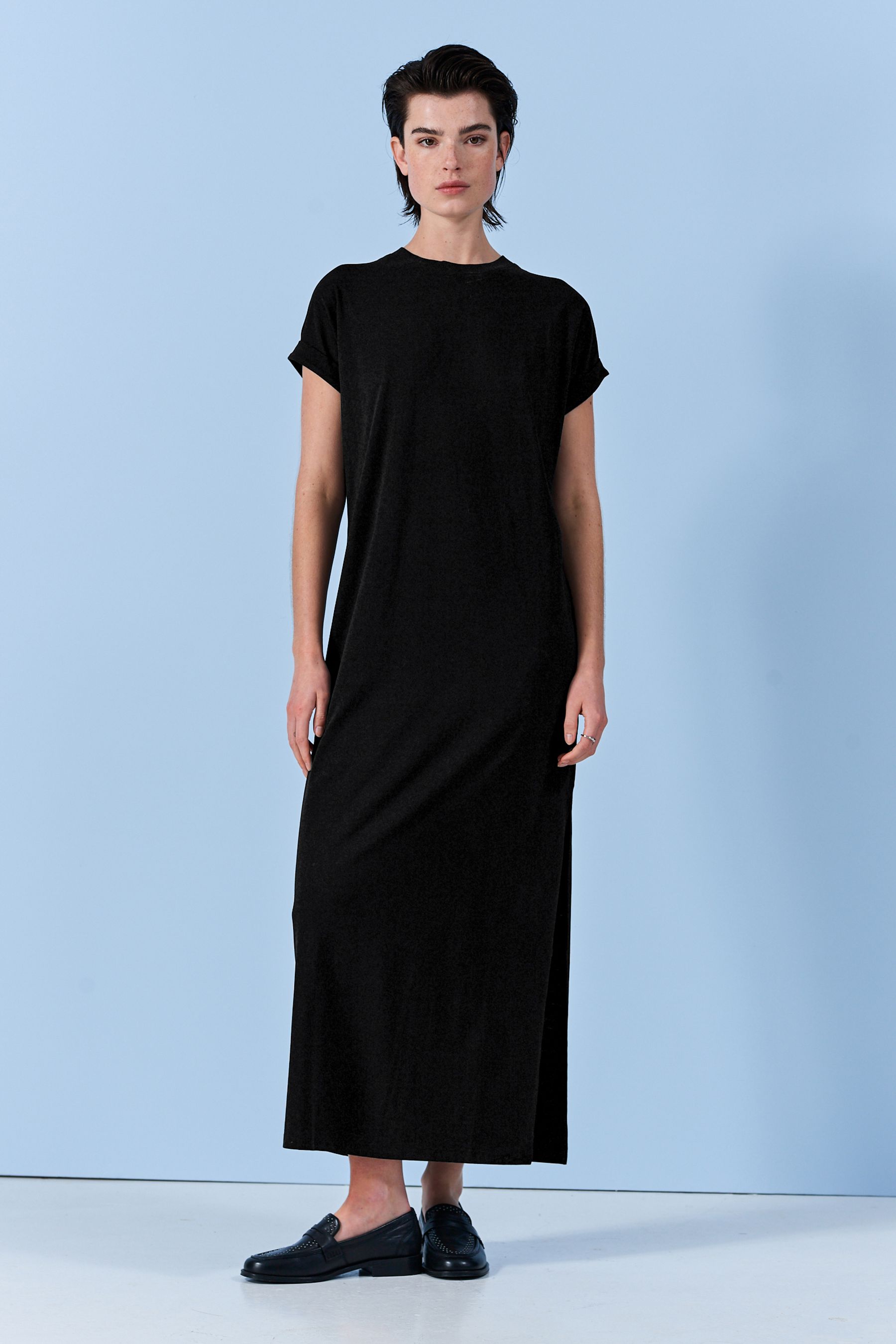 Short sleeve maxi shirt dress on sale