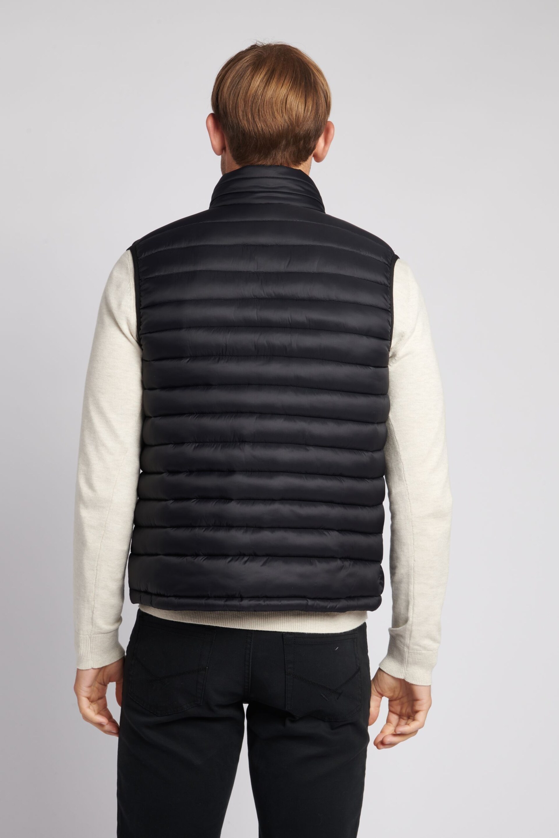 U.S. Polo Assn. Mens Lightweight Quilted Tape Black Gilet - Image 2 of 7