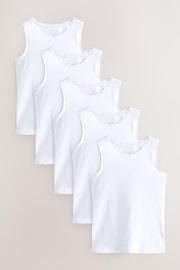 White Lace Trim Vest 5 Pack (1.5-16yrs) - Image 1 of 3