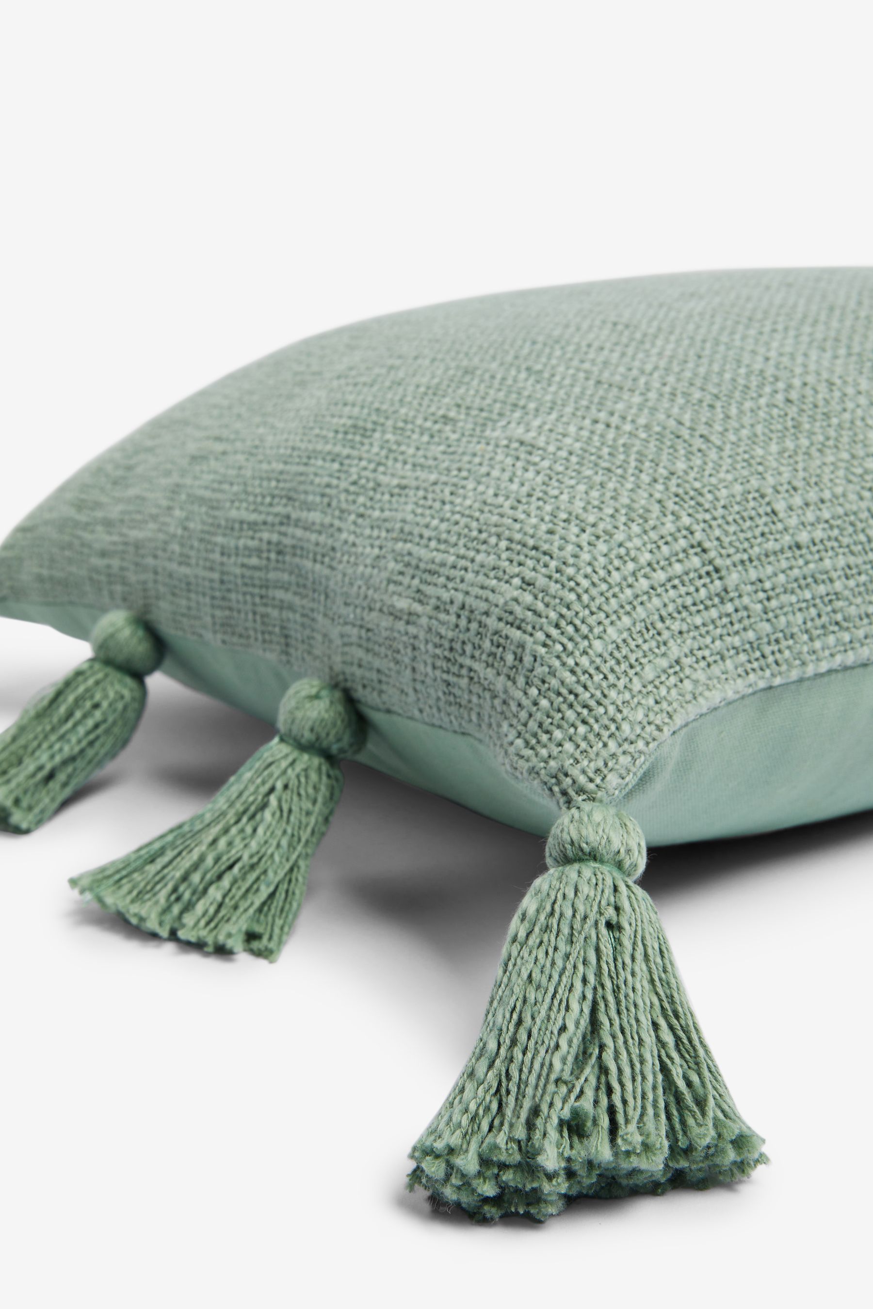 Sage Green 43 x 43cm Sahara Tassel Cushion