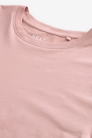 Pink Regular Fit Essential 100% Cotton Crew Neck T-Shirt - Image 6 of 7