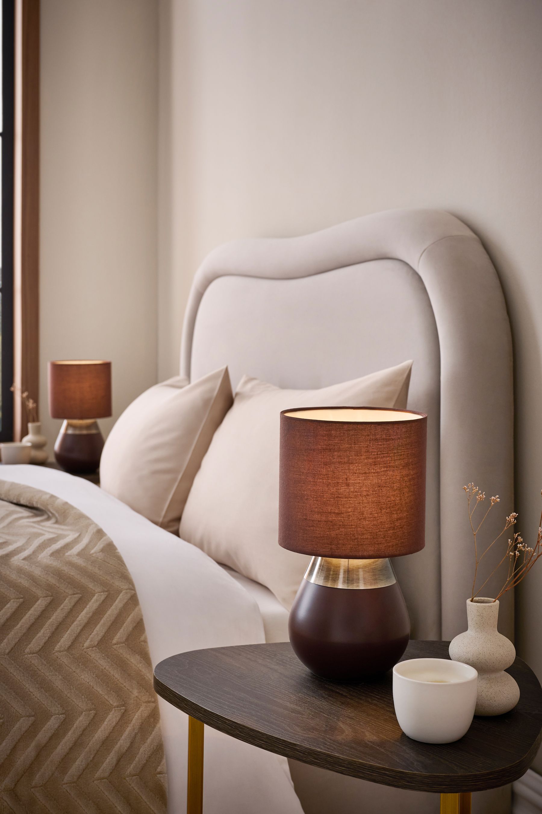Brown touch best sale lamp