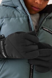 Baker by Ted Baker Boys Black Insulated Ski Gloves - Image 3 of 5