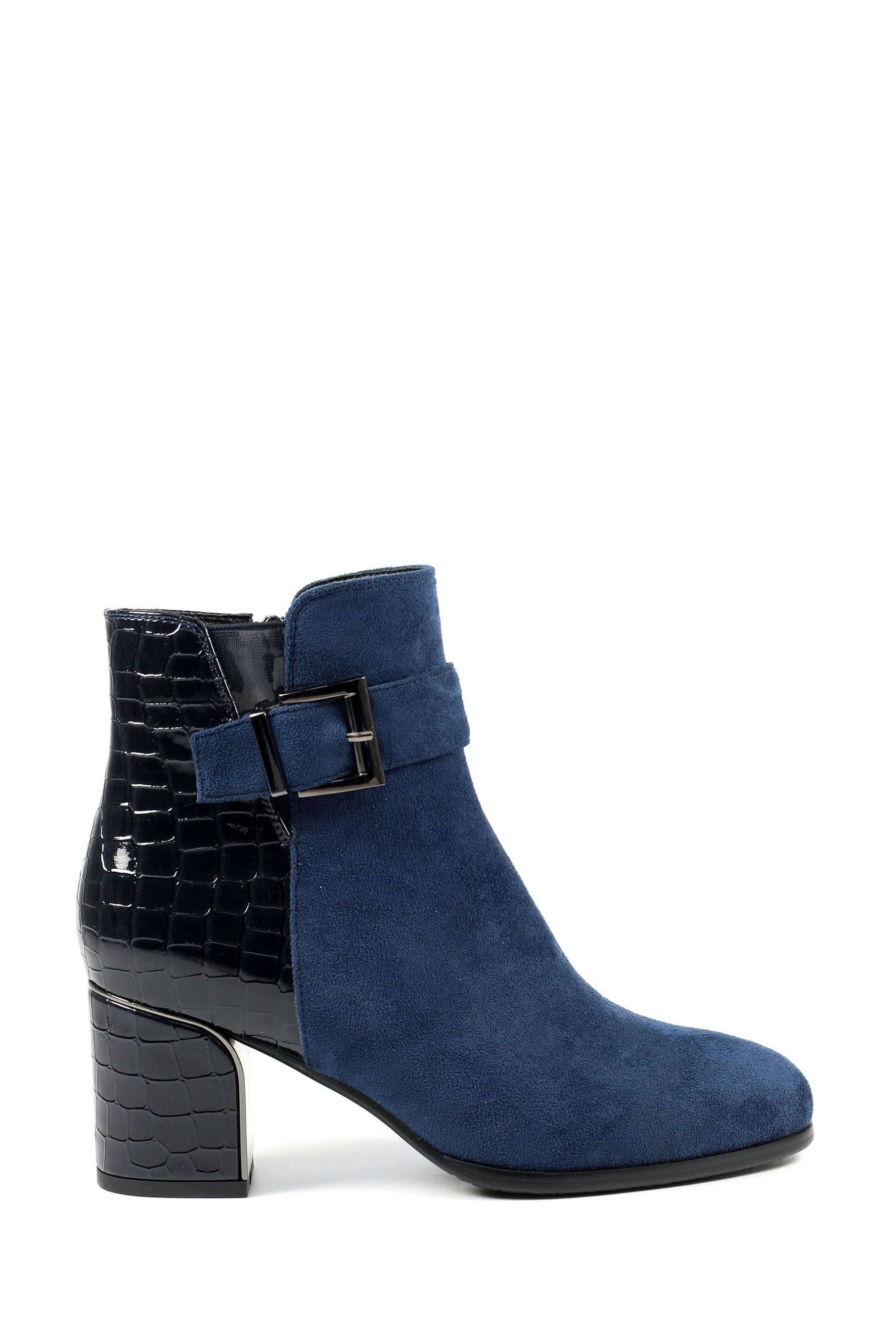Lunar Navy Blue Europa Heeled Ankle Boots