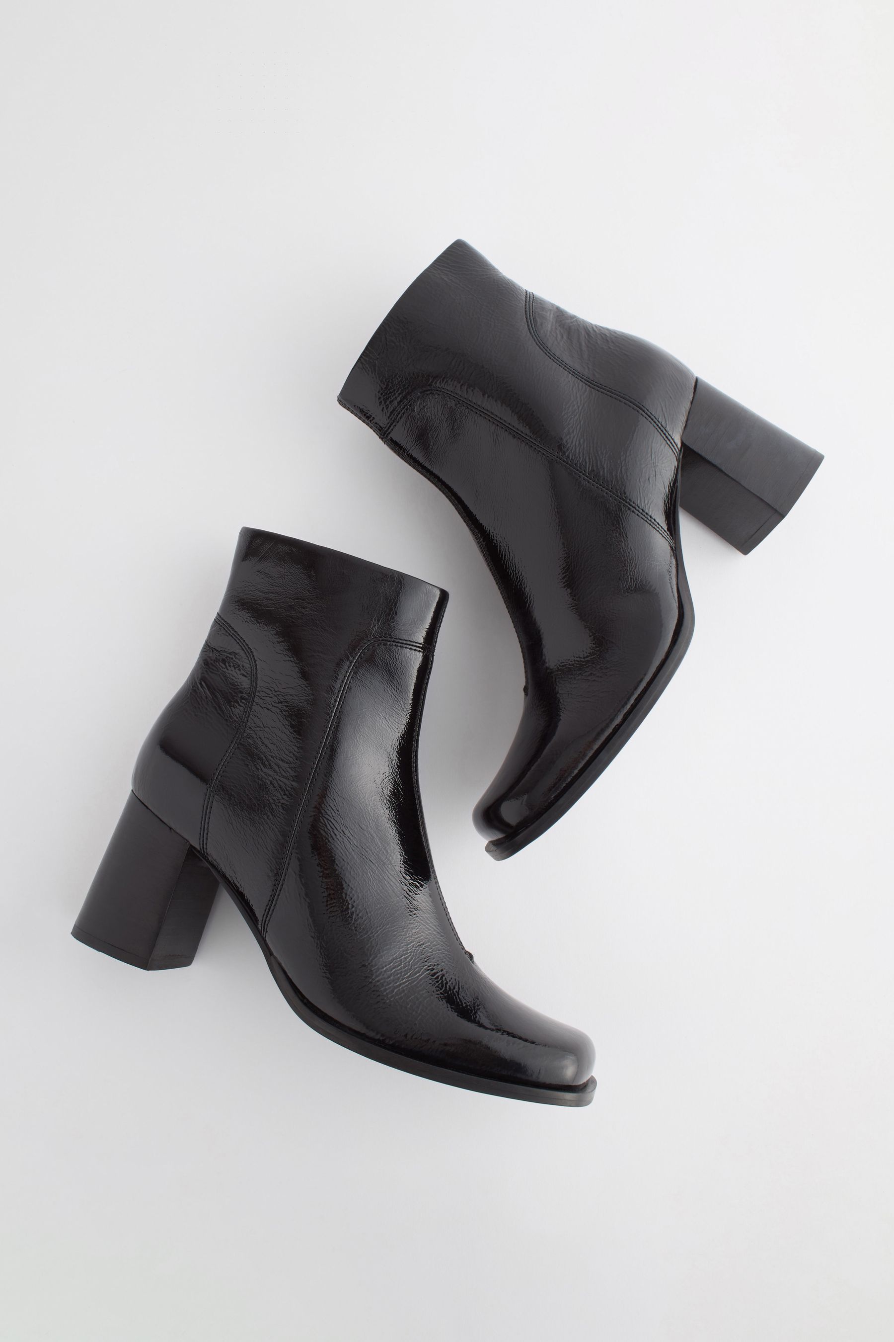 New look heeled square toe ankle boot sales