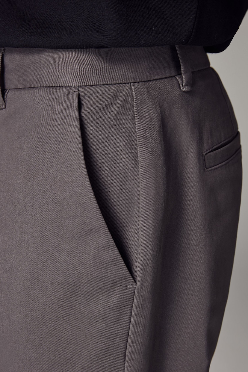 Dark Grey Slim Fit Stretch Chinos Trousers - Image 5 of 9