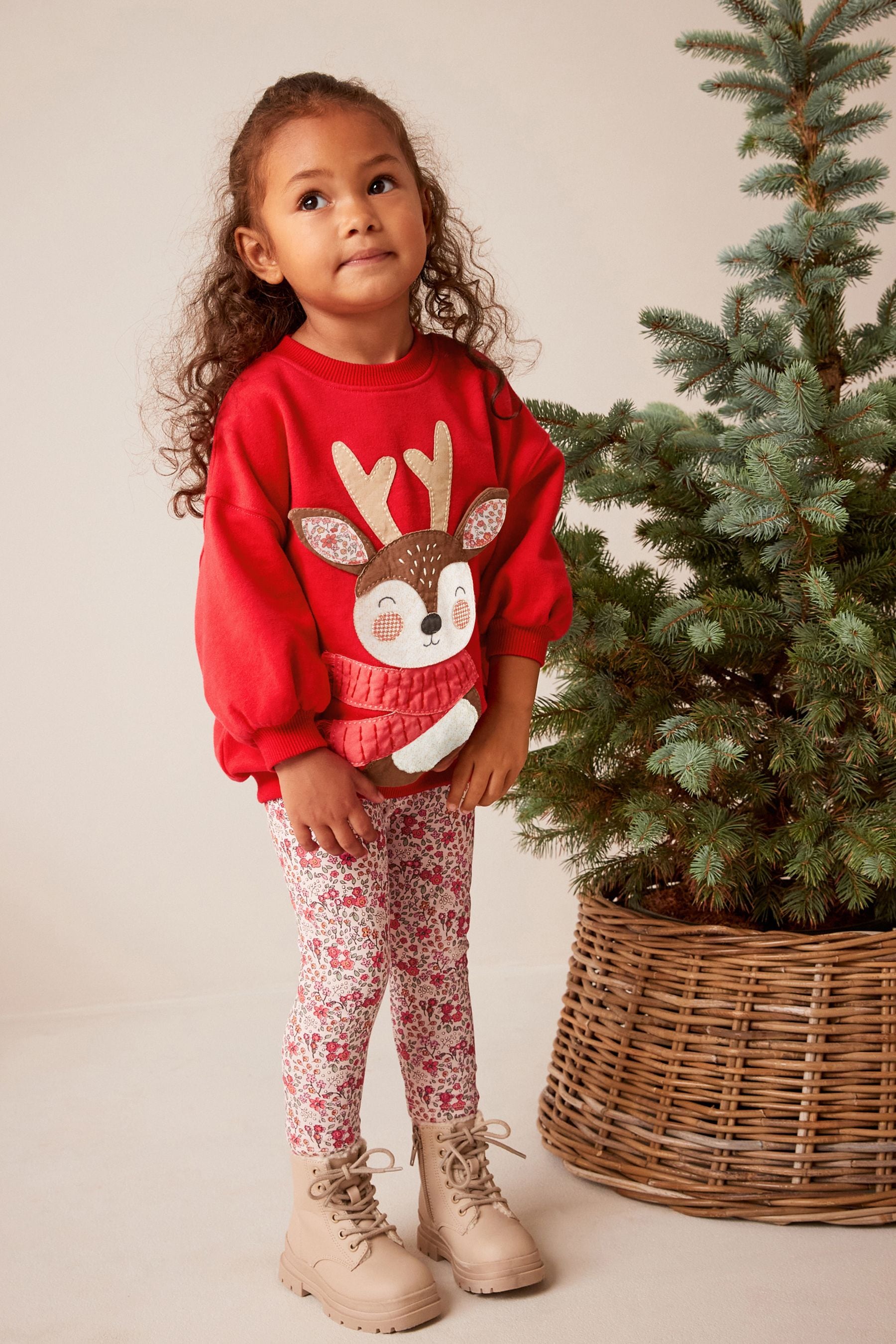 Red reindeer leggings sale