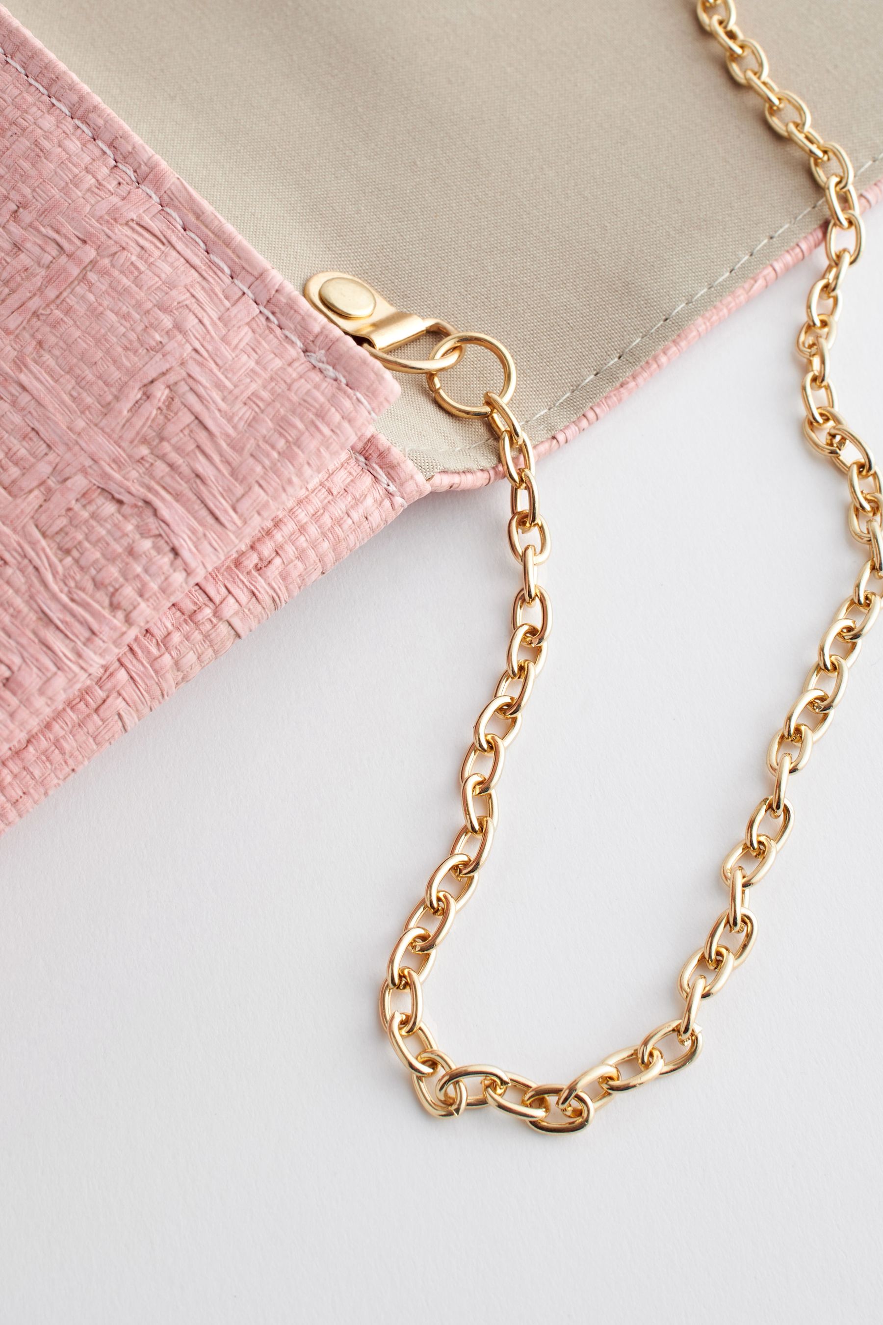 Buy Light Pink Clutch Bag With Detachable Cross Body Chain from Next Luxembourg