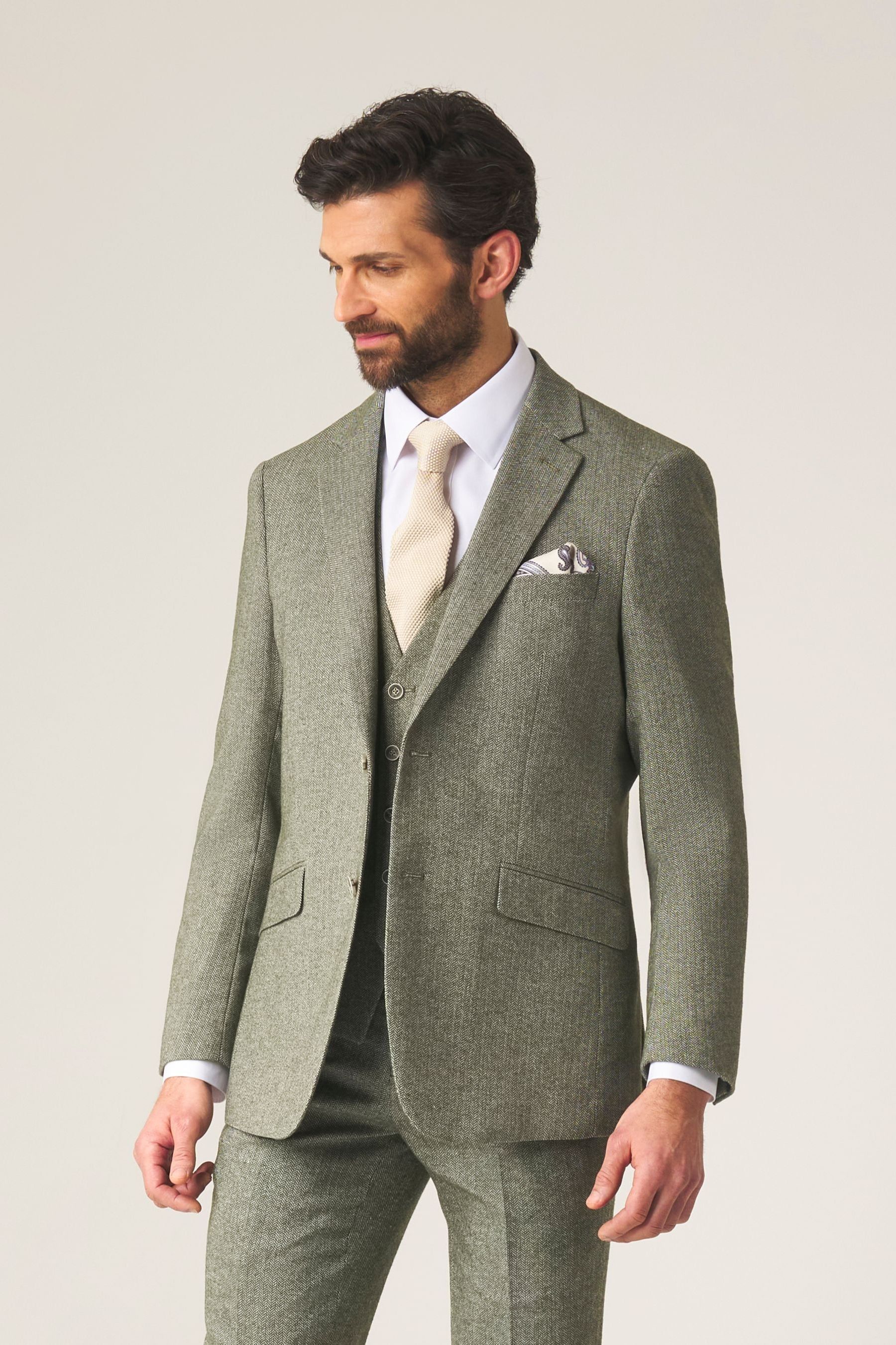 Buy Skopes Green Jude Tweed Tailored Fit Suit Jacket from the Next UK online shop
