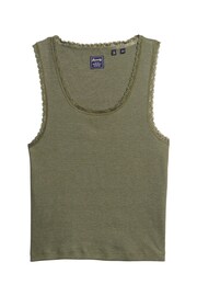 Superdry Green Vintage Lace Trim Vest - Image 4 of 6