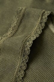 Superdry Green Vintage Lace Trim Vest - Image 6 of 6