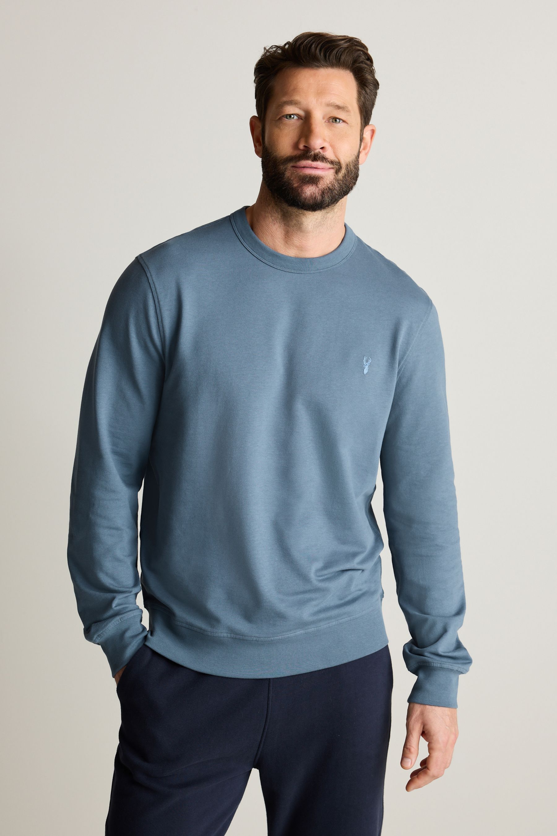 Blue cotton sweatshirt hotsell