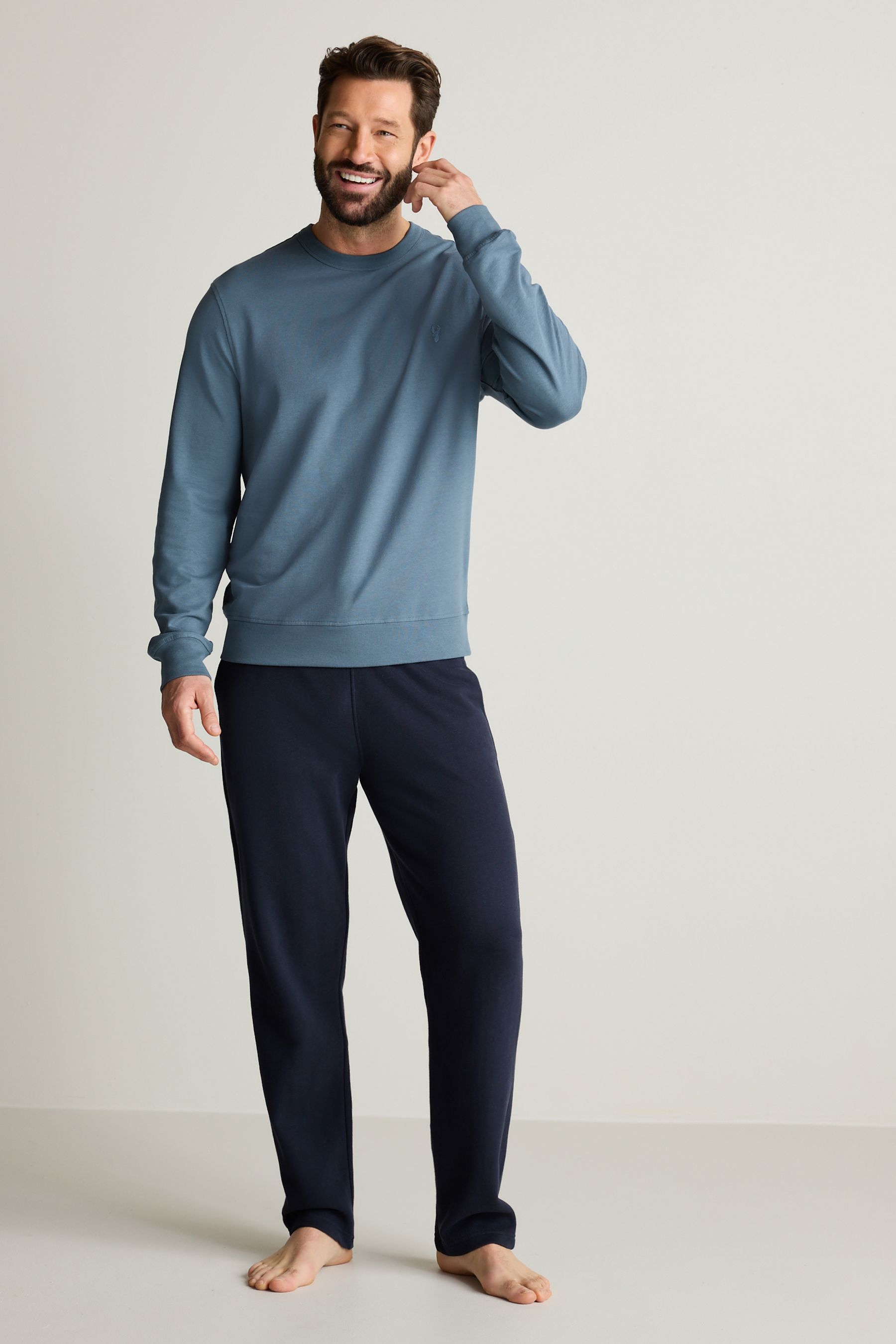 Blue cotton sweatshirt hotsell