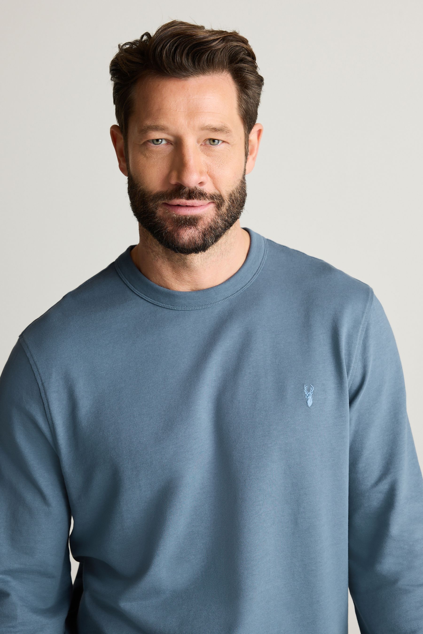 Blue cotton sweatshirt sales
