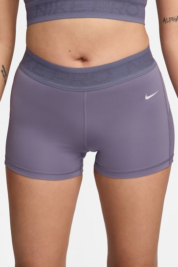 Nike Purple Dri-FIT Pro Mid Rise 3 Mesh Shorts