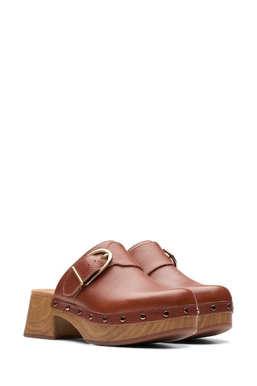 Clarks Brown Leather Sivanne Sun Sandals