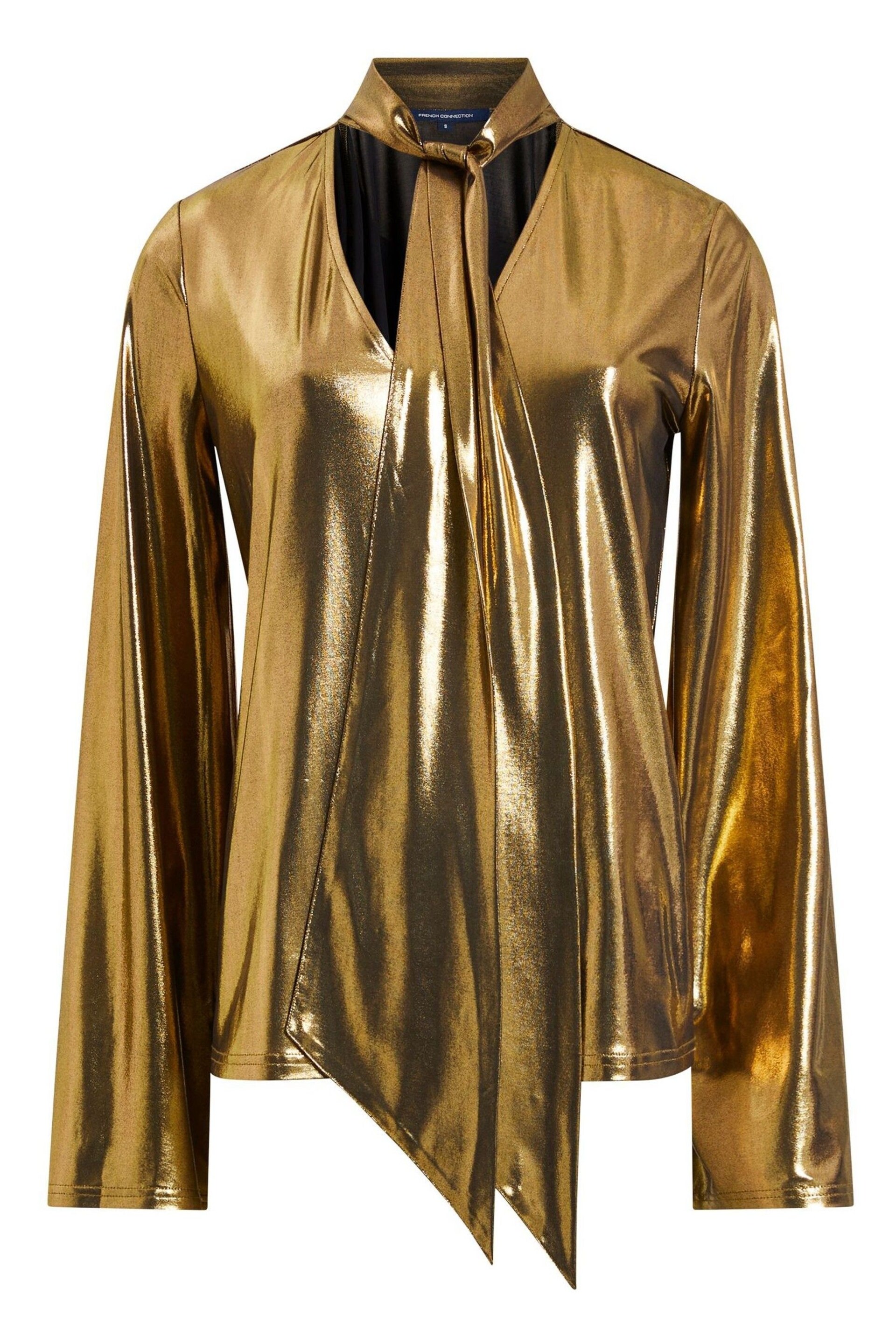 French Connection Ronja Liquid Metallic Blouses - Image 4 of 4