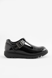 Black Patent School Leather Chunky T-Bar Shoes - Image 2 of 6