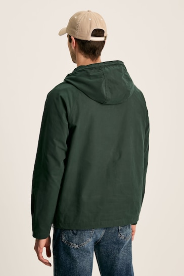 Joules Wilton Green Pullover Dry Wax Jacket With Hood