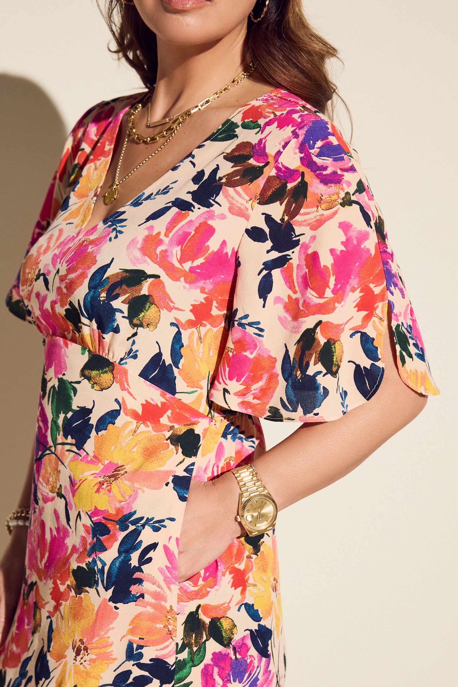 Next pink floral tea dress outlet