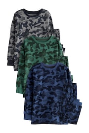 Grey/Blue/Green Camouflage 3 Pack Long Sleeve Pyjamas (3-16yrs) - Image 10 of 12
