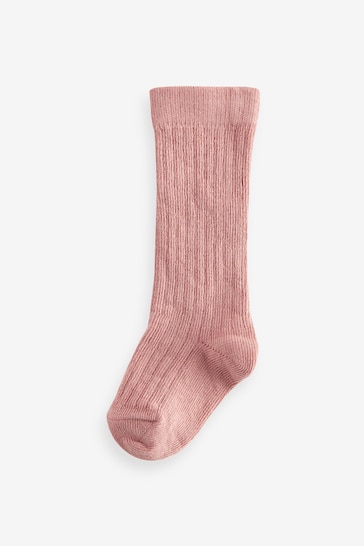 Pink Knee High Baby Socks 3 Pack (0mths-2yrs)