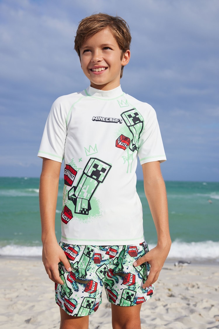 Minecraft Green Rash Vest (3-16yrs) - Image 1 of 7