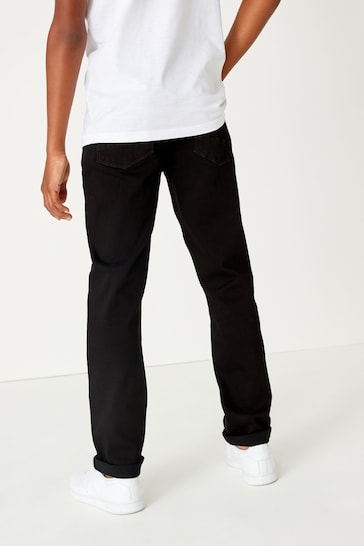 Black Denim Regular Fit Mega Stretch Adjustable Waist Jeans (3-16yrs)