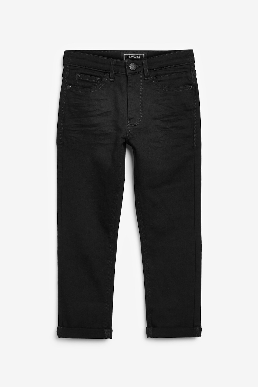 Black Denim Regular Fit Mega Stretch Adjustable Waist Jeans (3-16yrs) - Image 4 of 6