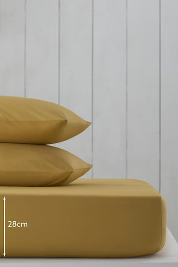 Yellow Cotton Rich Fitted Sheet