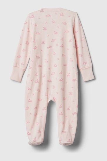 Gap Pink Bunnies First Favourites Graphic Sleepsuit (Newborn-9mths)