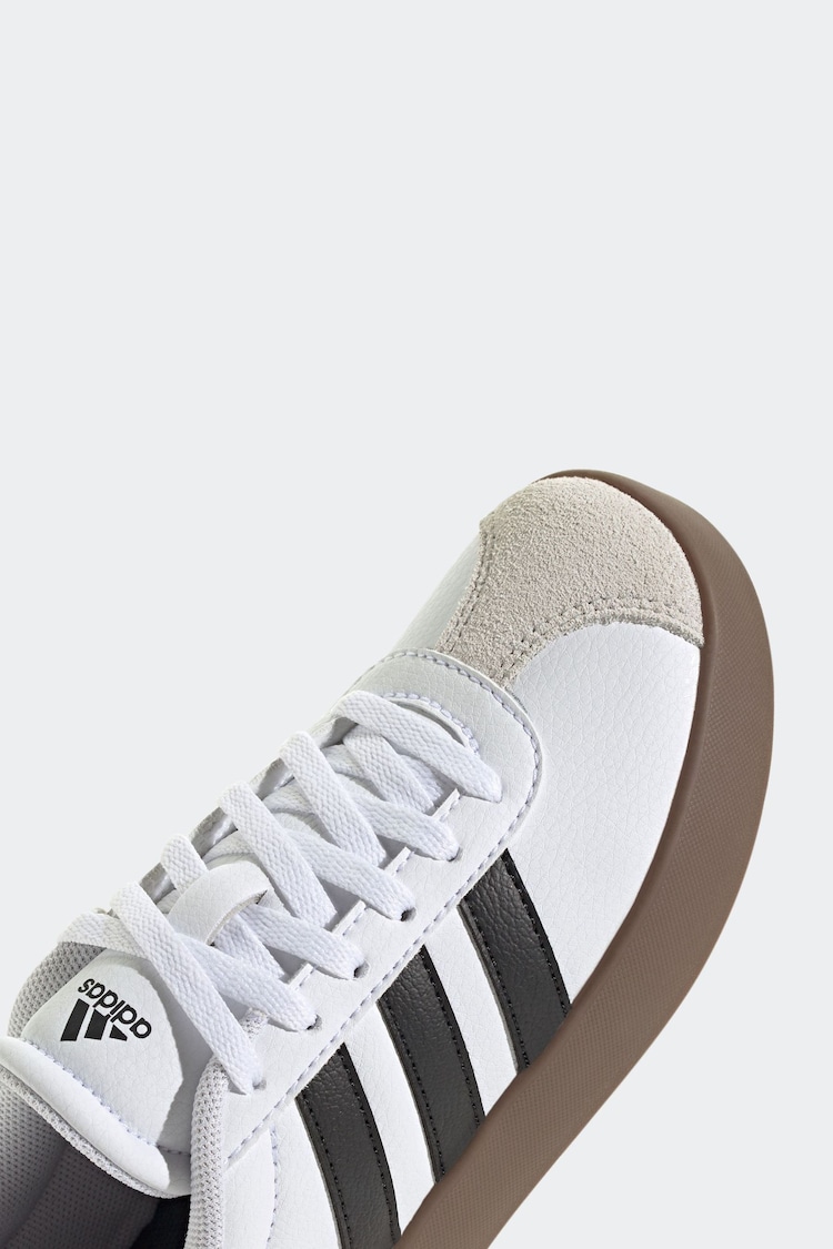 adidas White/Black VL Court 3.0 Trainers - Image 9 of 9