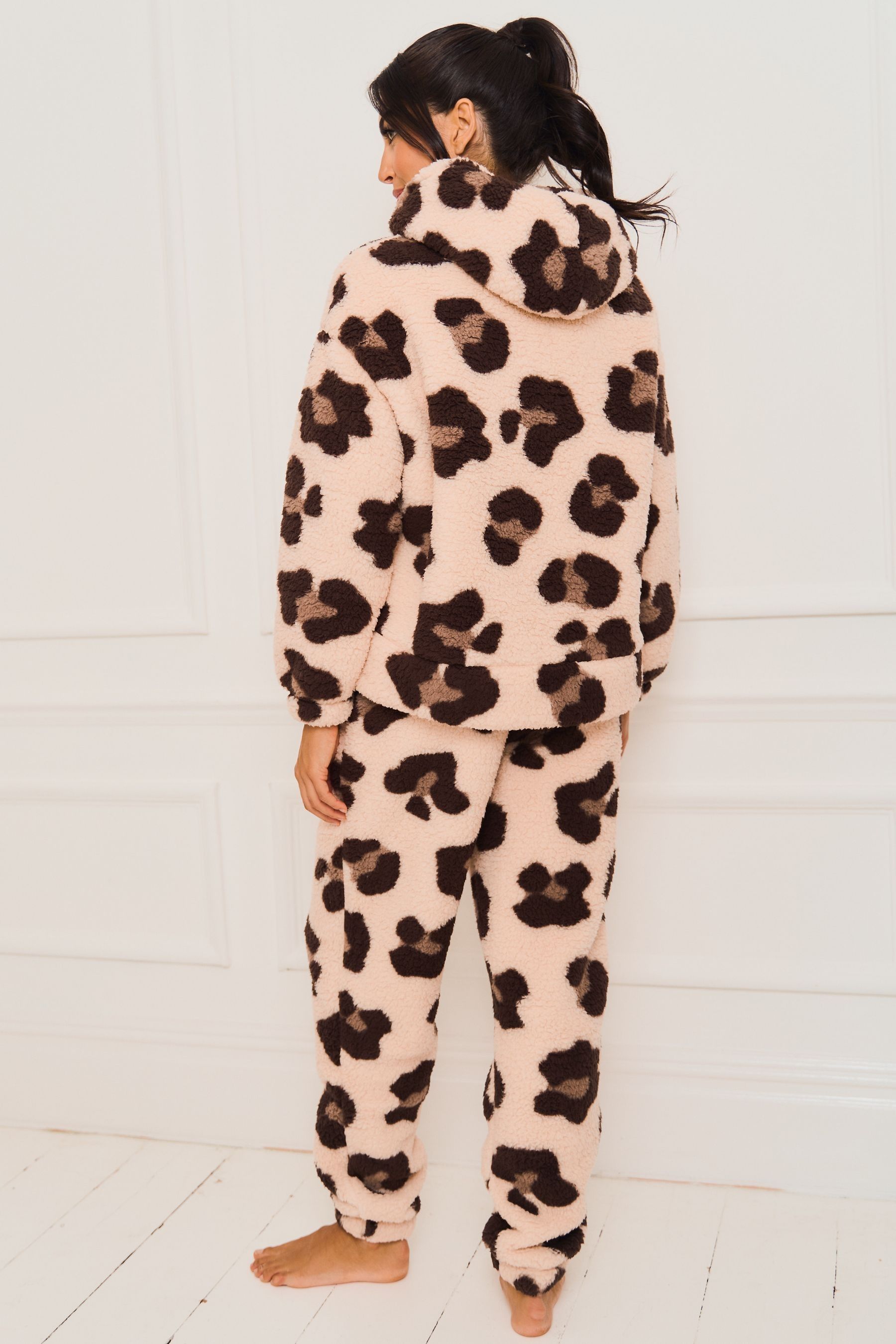 Buy Jim Jam the Label Animal Fleece Twosie Brown Pyjama Set from