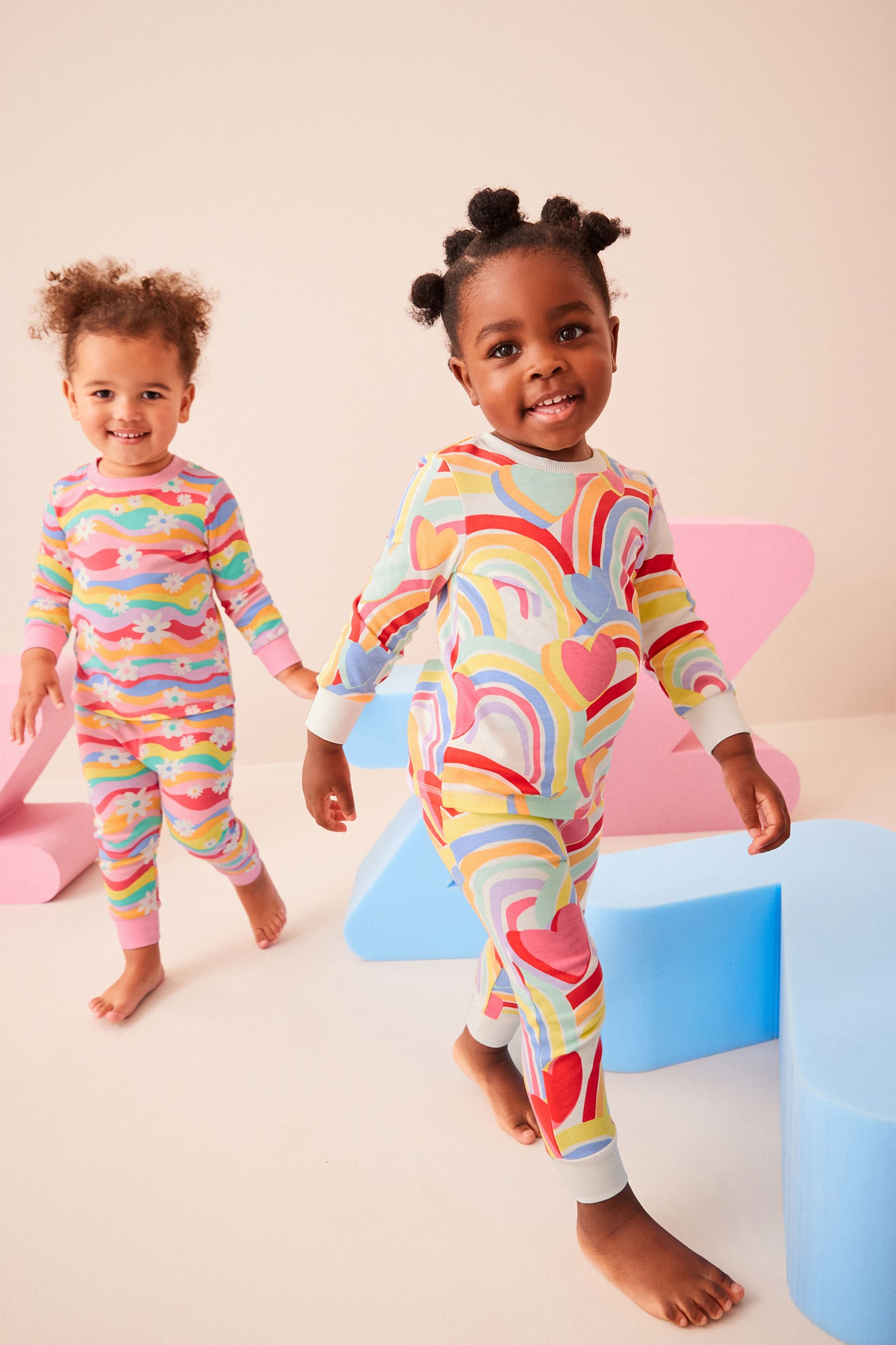 Buy Rainbow 2 Pack Printed Long Sleeve Pyjamas 9mths 8yrs from Next Belgium