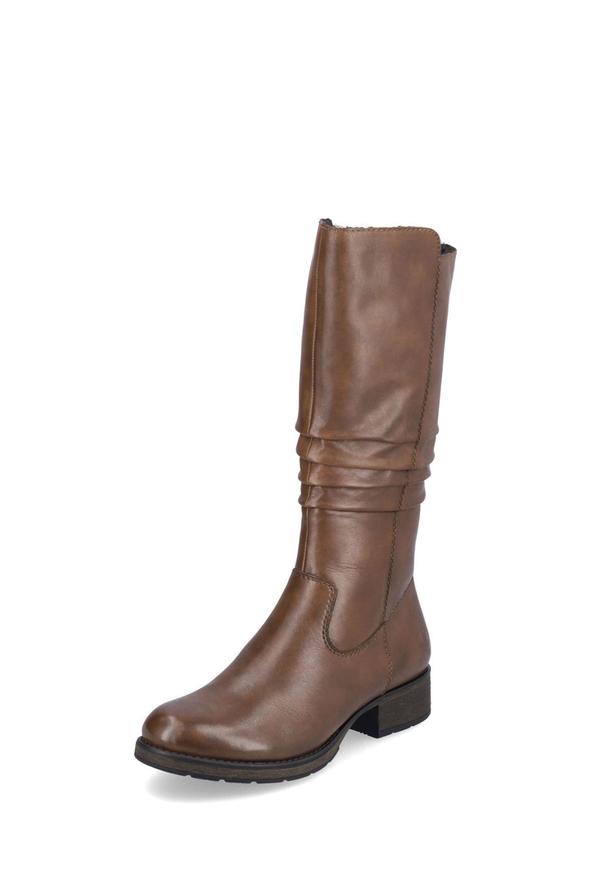 Rieker Womens Zipper Brown Boots - Image 4 of 10