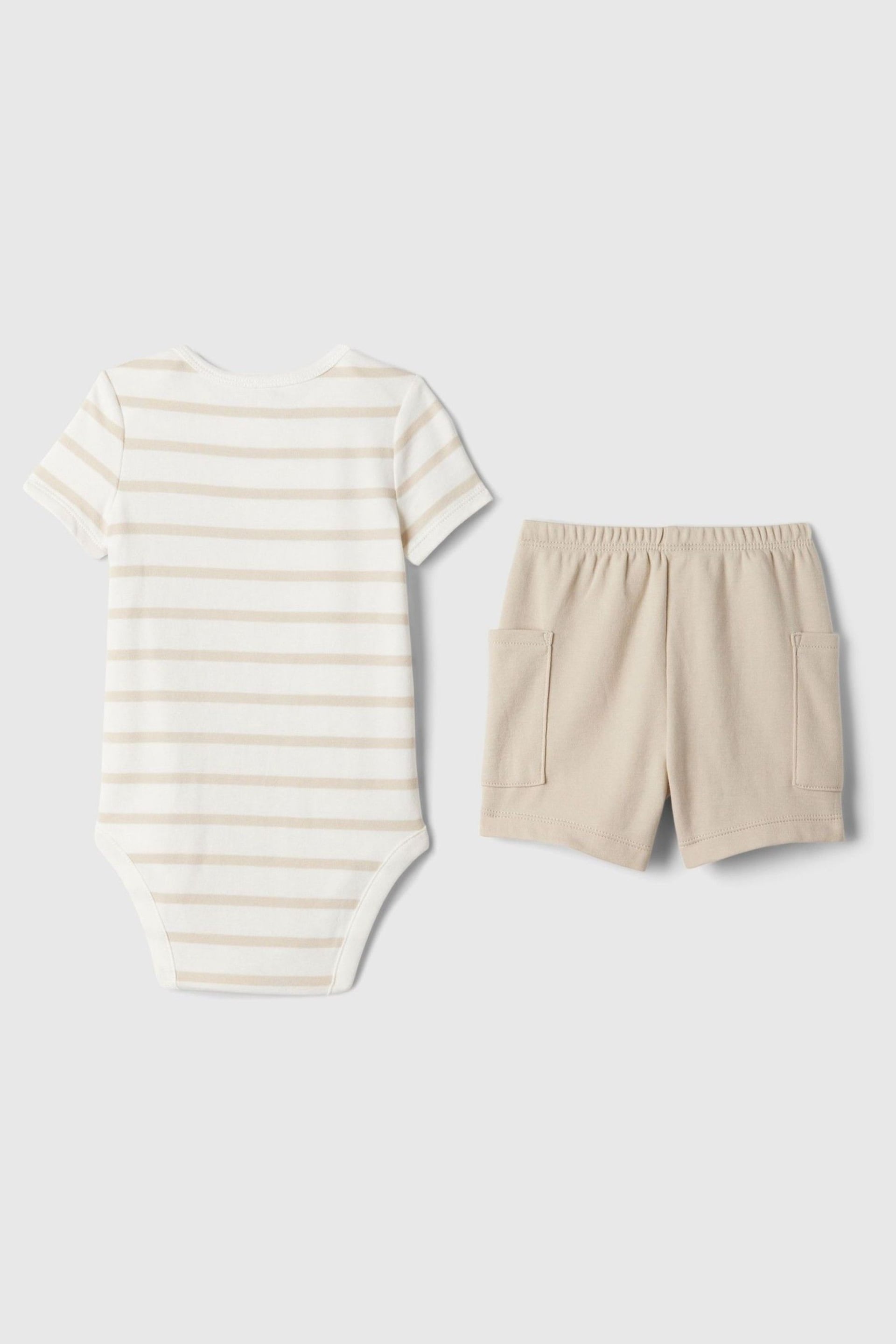 Gap Beige Brannan Bear Baby Top and Shorts Set (Newborn-24mths) - Image 2 of 4