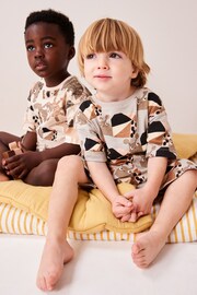 Black/Ecru Animal Short Sleeve 3 Pack Pyjama Set (9mths-12yrs) - Image 5 of 5