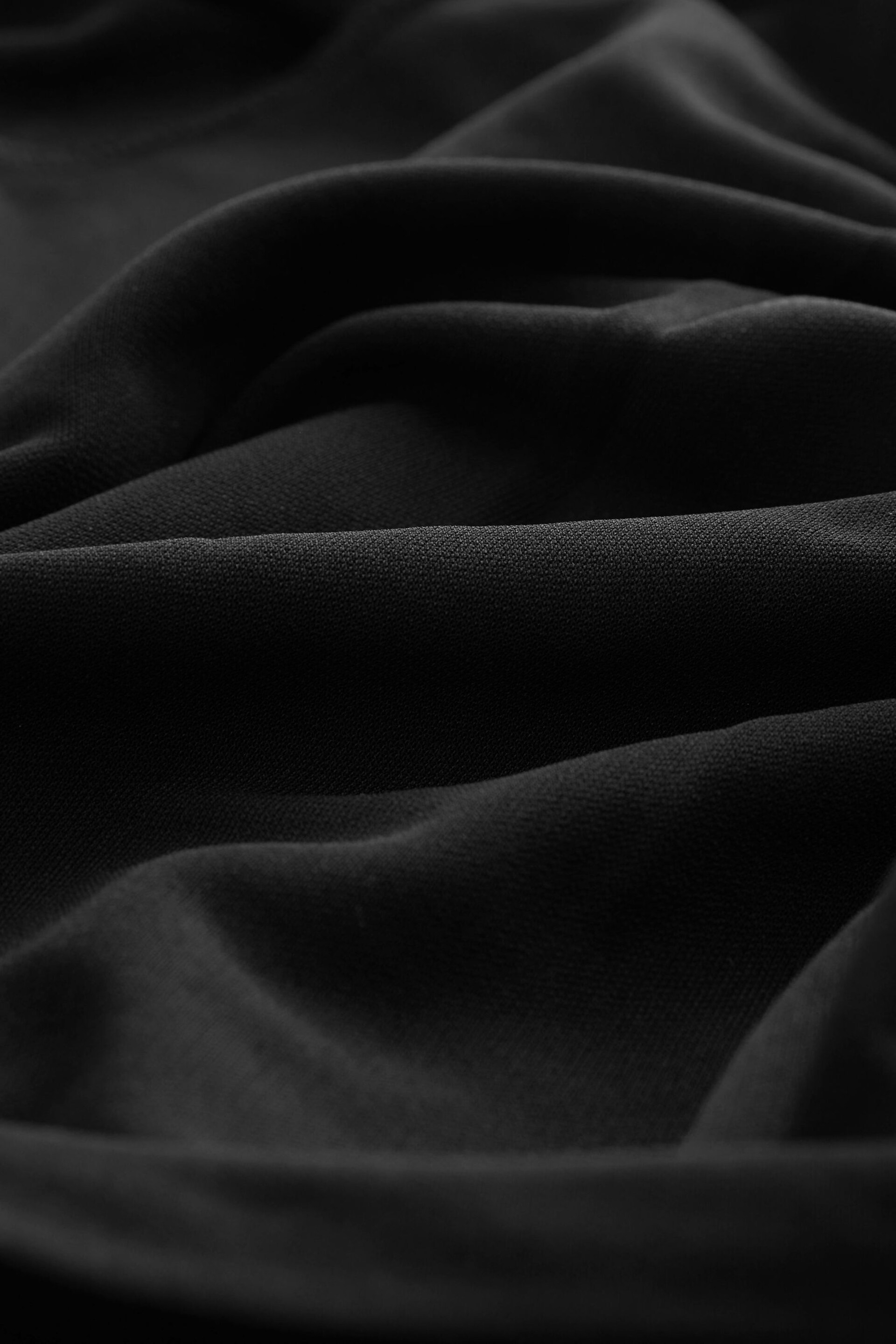 Black Sleeveless Ruched Shoulder Jumpsuit - Image 6 of 6
