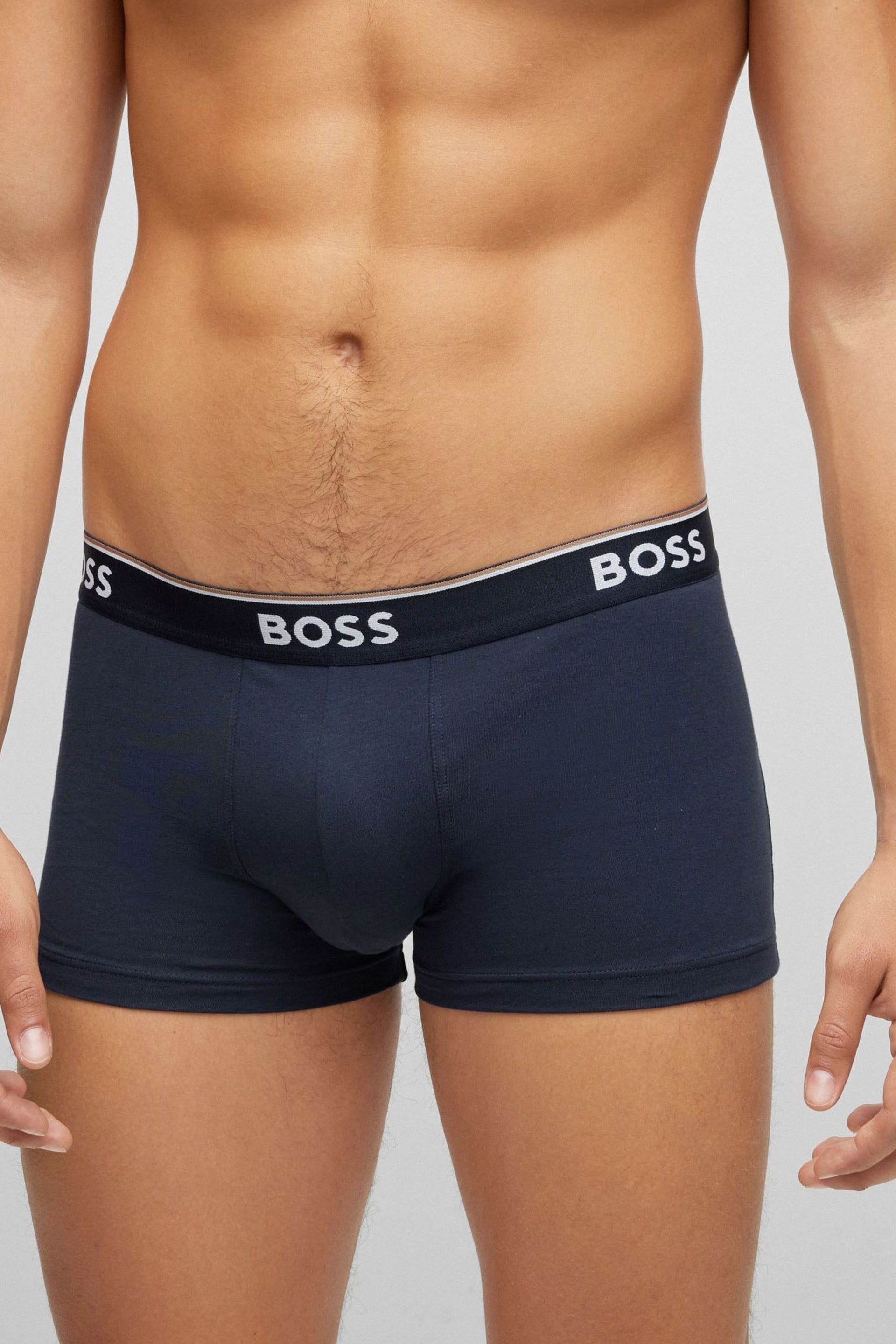 BOSS Navy Blue Power Boxer 3 Pack - Image 3 of 5