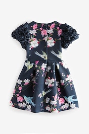 Baker by Ted Baker Navy Floral Ruffle Sleeve Dress - Image 6 of 7