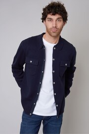 Threadbare Blue Luxe Long Sleeve Knitted Shirt - Image 1 of 5