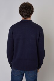 Threadbare Blue Luxe Long Sleeve Knitted Shirt - Image 2 of 5