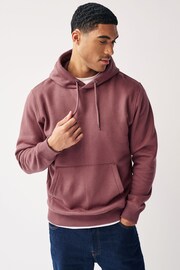 Pink Regular Fit Jersey Cotton Rich Overhead Hoodie - Image 1 of 8