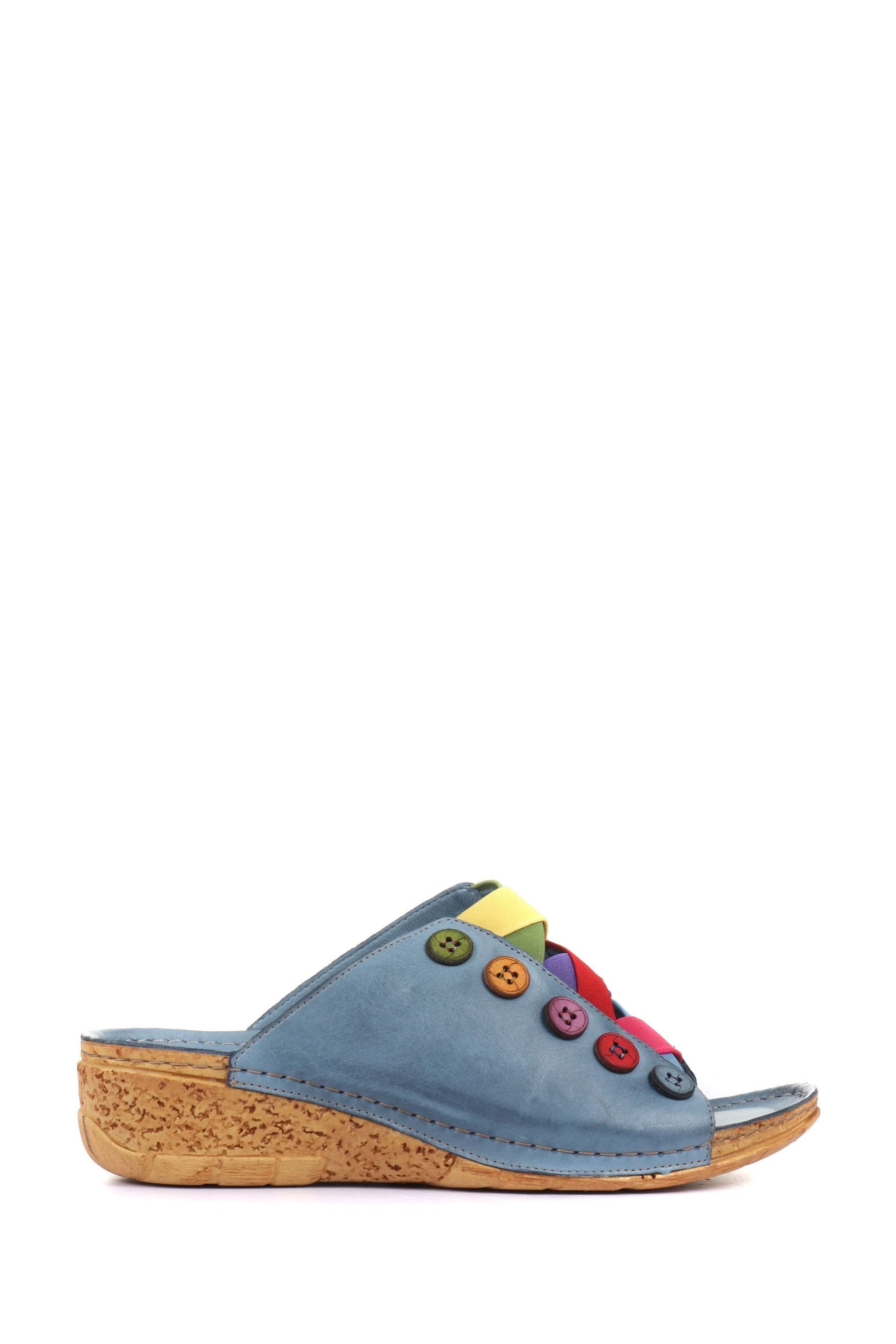 Buy Pavers Blue Leather Mule Wedge Sandals from the Next UK online shop