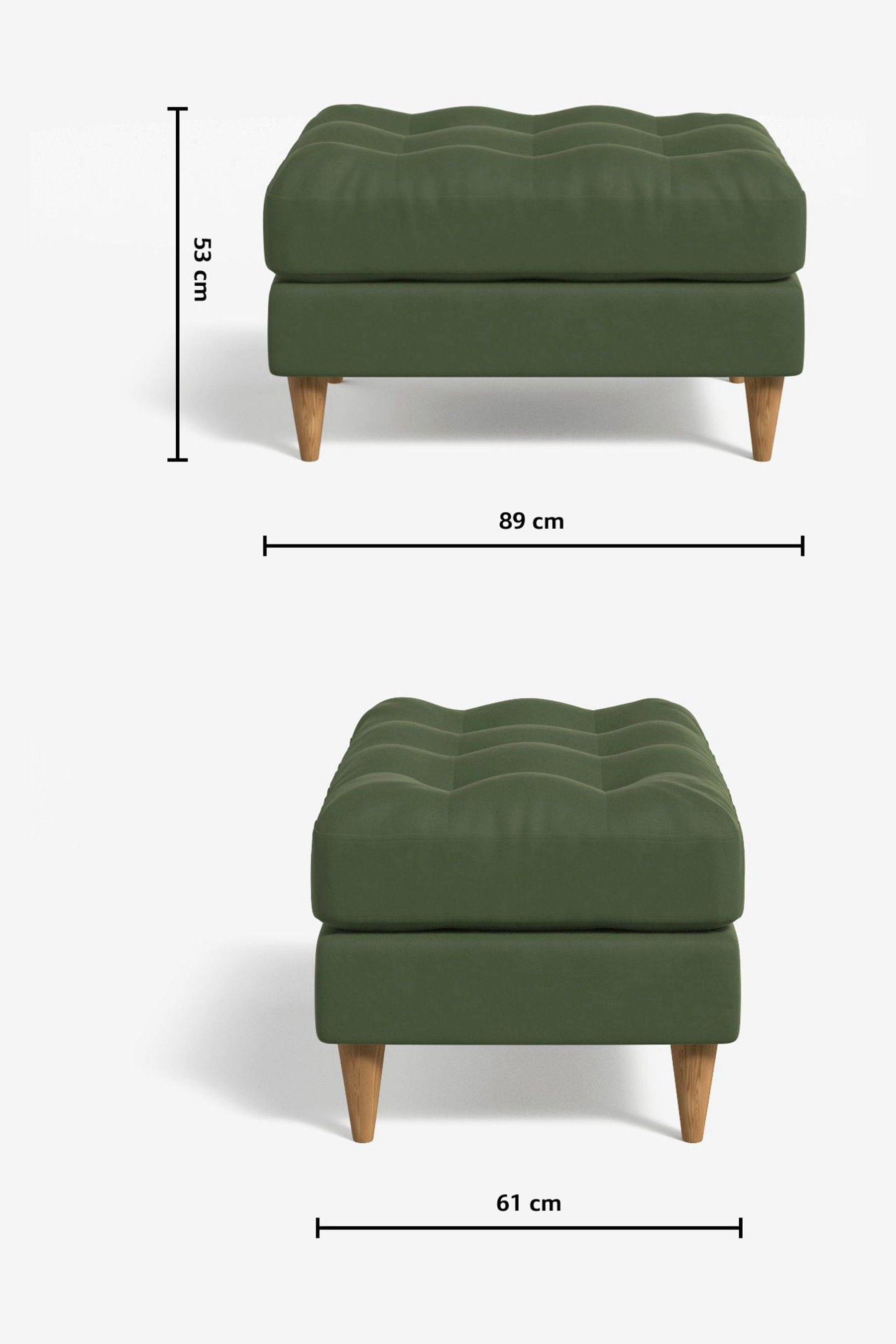 MADE.COM Matt Velvet Grass Green Scott Footstool