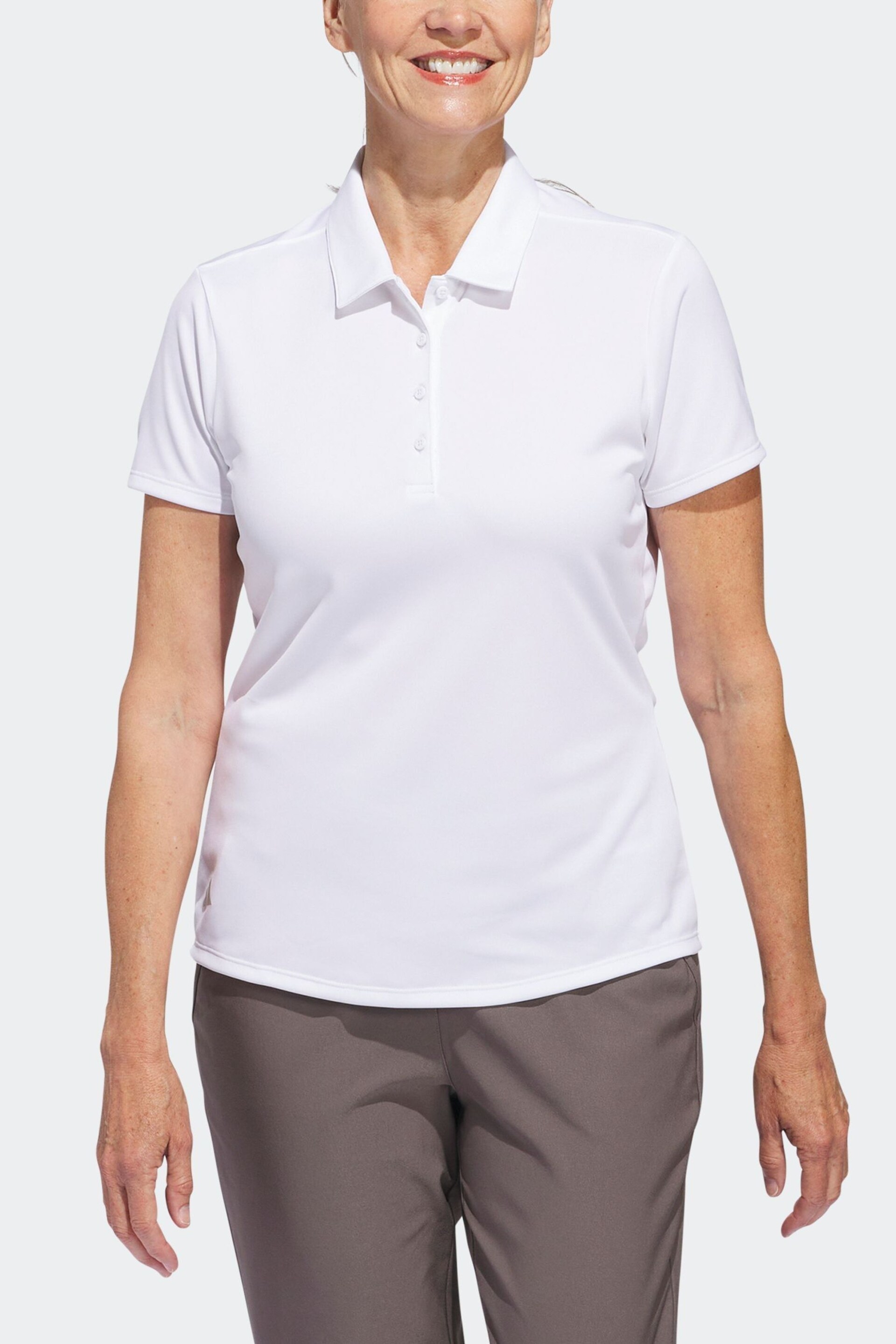 adidas Golf Womens Solid Short Sleeve Polo Shirt - Image 2 of 7