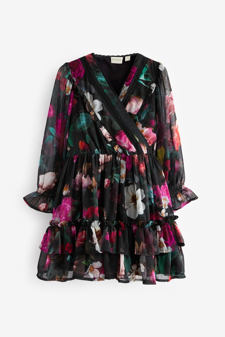 Baker by Ted Baker Multi Chiffon Floral Wrap Dress - Image 1 of 4